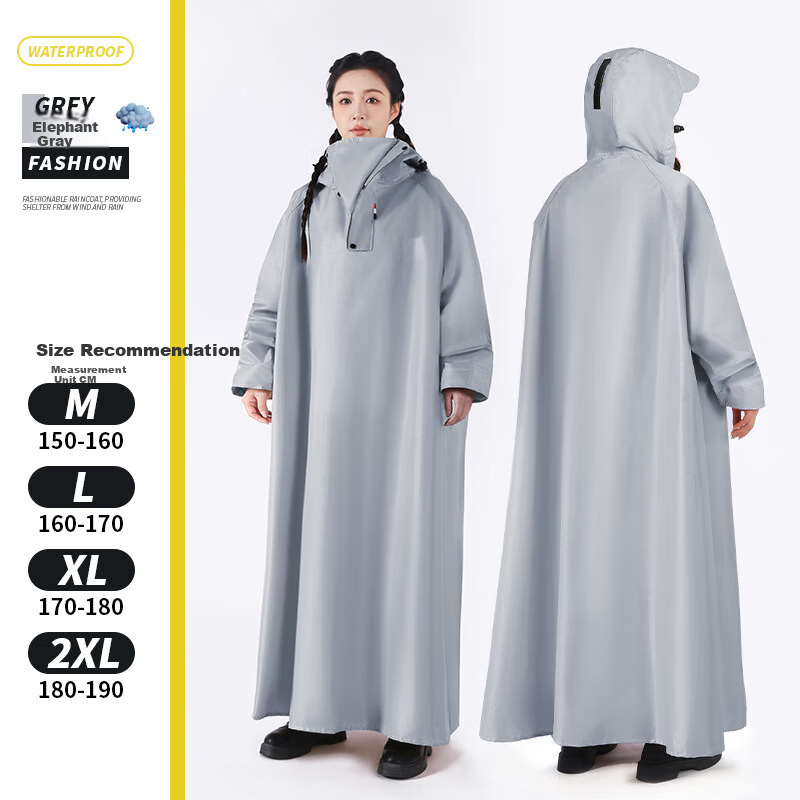 Zhongbaotang Reusable Full-Body Raincoat Unisex Long EVA One-Piece with Sleeves Autumn Blue One Size 7