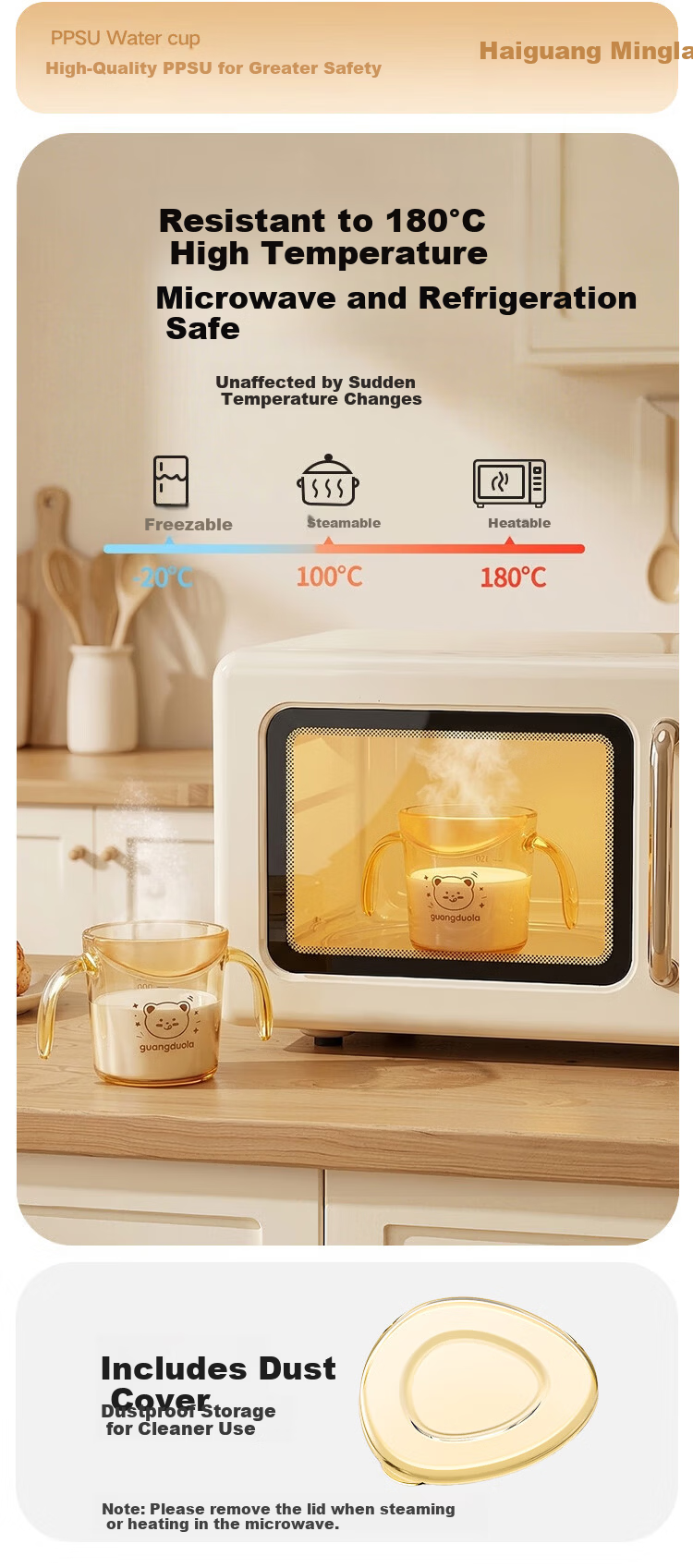 Guangduola Infant Thermos Cup for Children 1-3 Years Old Baby Insulated Milk Bottle Straw Water Cup Small Age Learning Drinking Cup 6