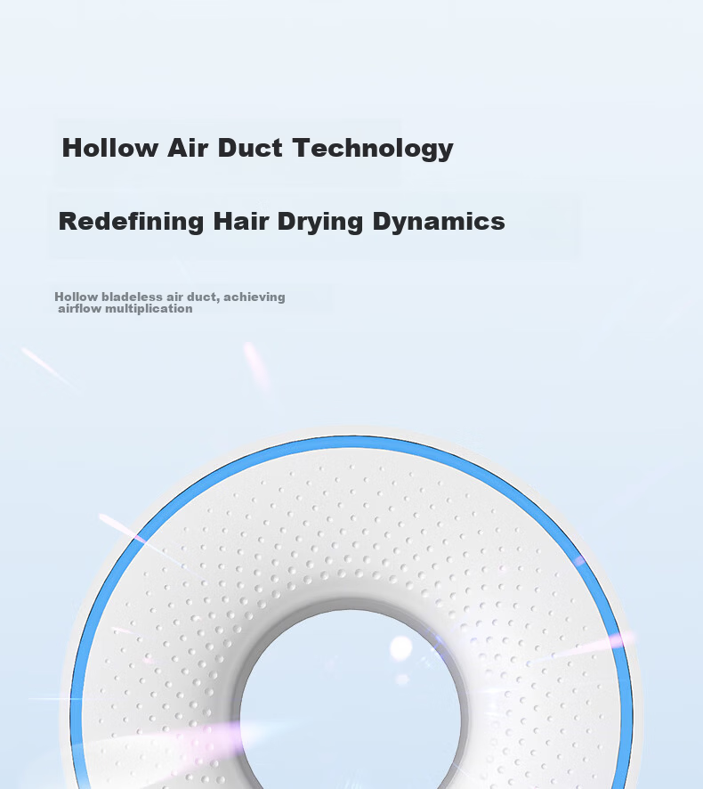 AUX 500W Low Power High-Speed Hair Dryer with Negative Ion Hair Care for Student Dormitory, Hollow Bladeless Design, Under 800W Low Power Hair Dryer for College Students 8