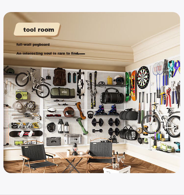 Yicai Nianhua Plastic Pegboard Accessories (8-Piece Set) Wall Storage Rack YCI7378-WH 17