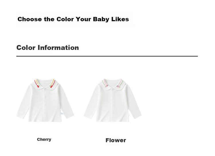 Yishuang'er Baby Girls' Base Shirt Spring Autumn T-Shirt Polo Collar White Cherry Top Size 73 5