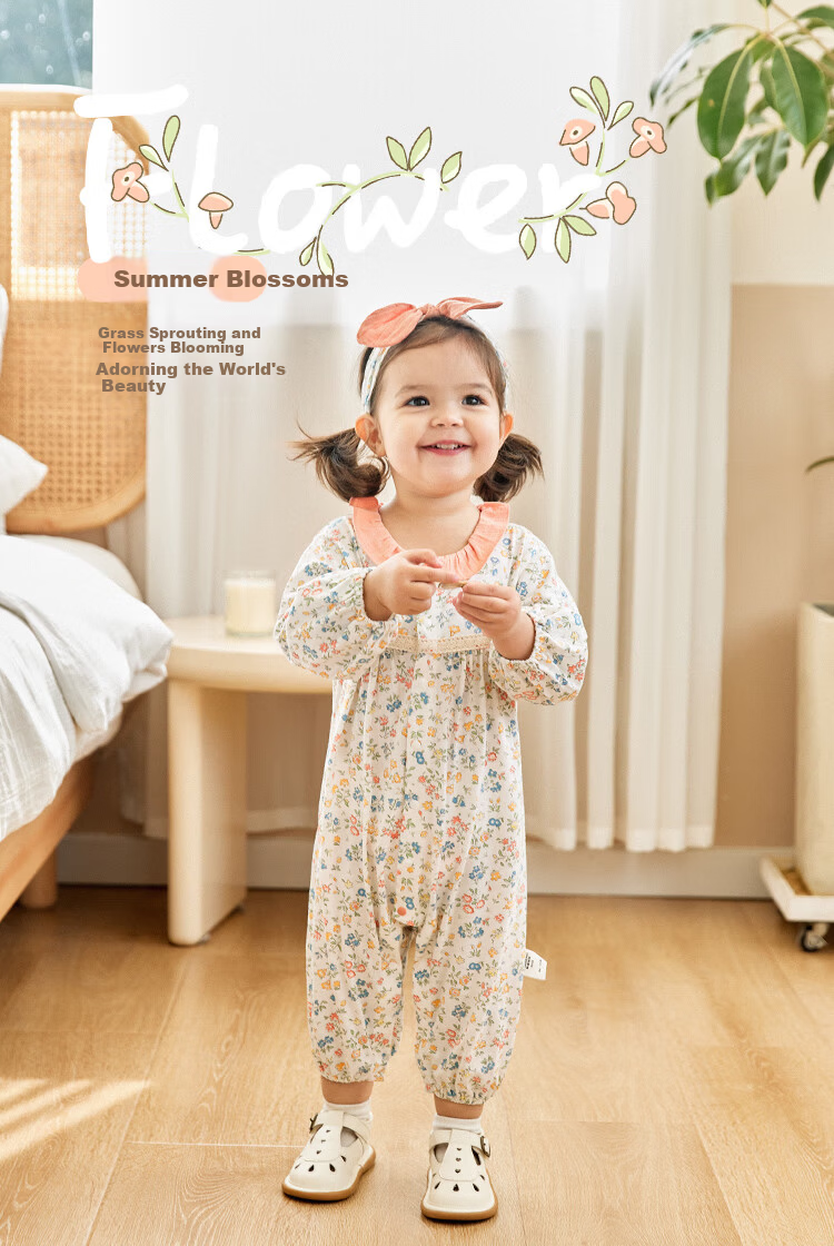 Wismorni Baby Romper Summer Newborn Princess Jumpsuit Stylish Full Moon Outfit for Baby Girls 1