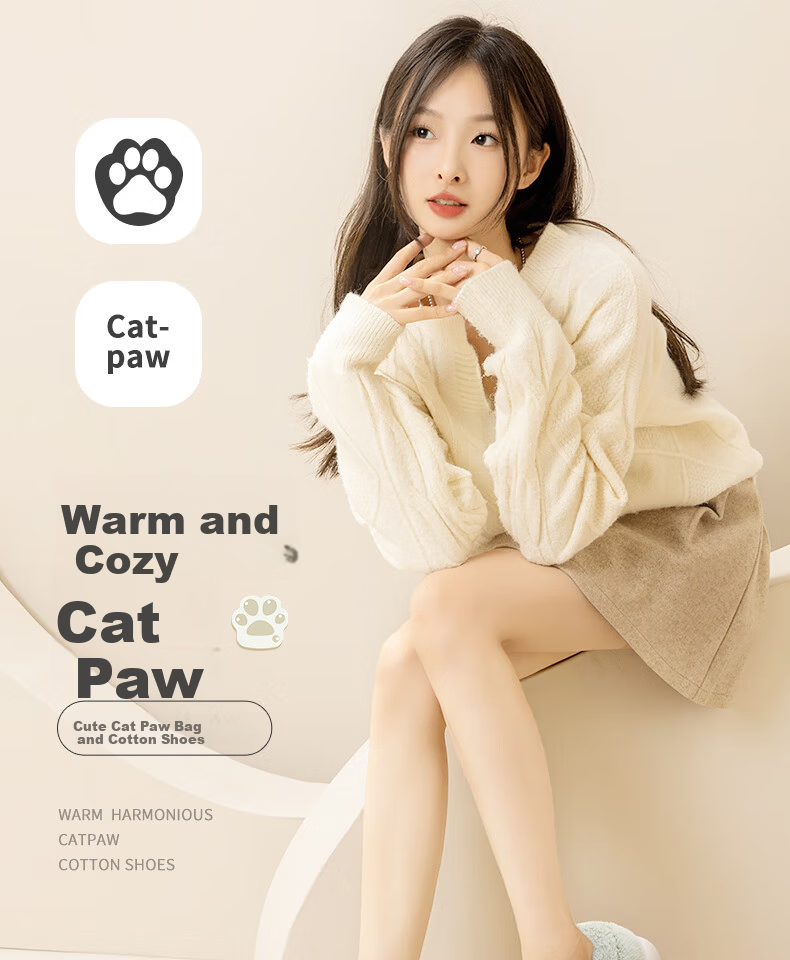 Runrou Women's Cotton Slippers with Heel Cover Autumn Winter 2025 New Maternity Indoor Furry Warm Plush Cotton Shoes 2