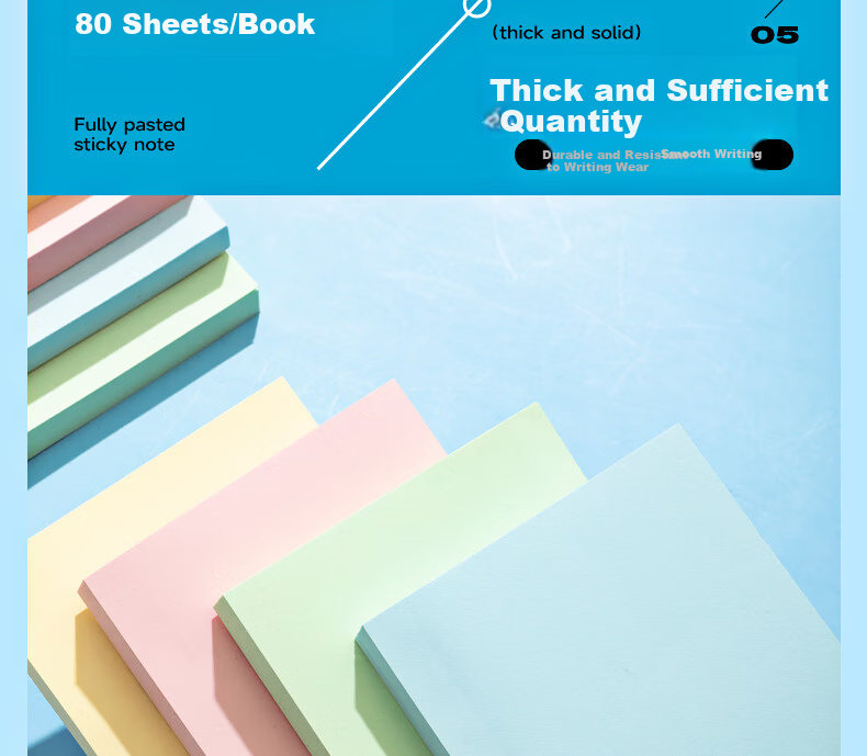 M&G Large Sticky Notes Label Pads Yellow 76x76mm YS-15344 Student Office Supplies 10