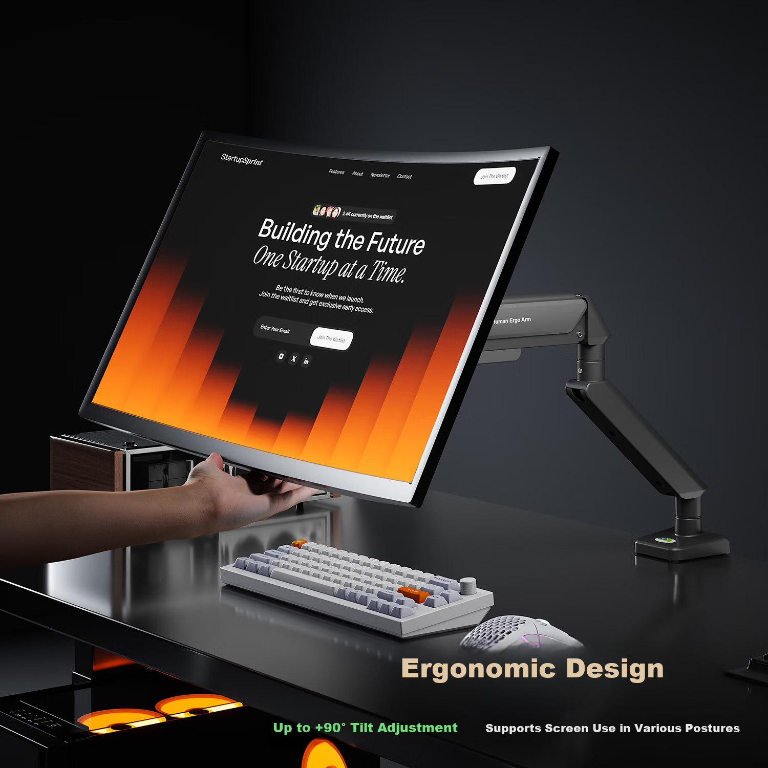 KALOC Monitor Arm Mechanical Arm Monitor Stand Arm Screen Mount Desk Clamp Computer Stand Gaming Monitor Riser