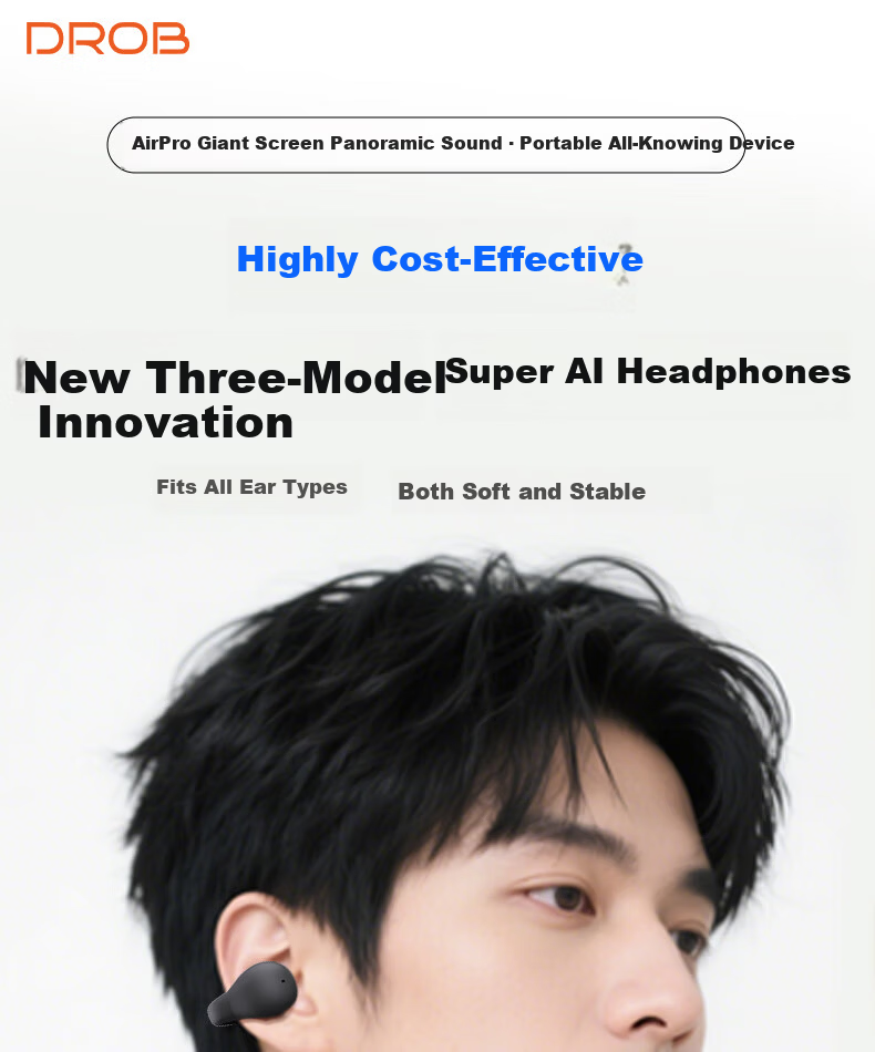 D.ROB D.ROB Clip-on AI Translation Wireless Bluetooth Earphones Power Bank 2-in-1 Long Battery Life Compatible with Huawei Xiaomi Apple K75 Ink Black 2