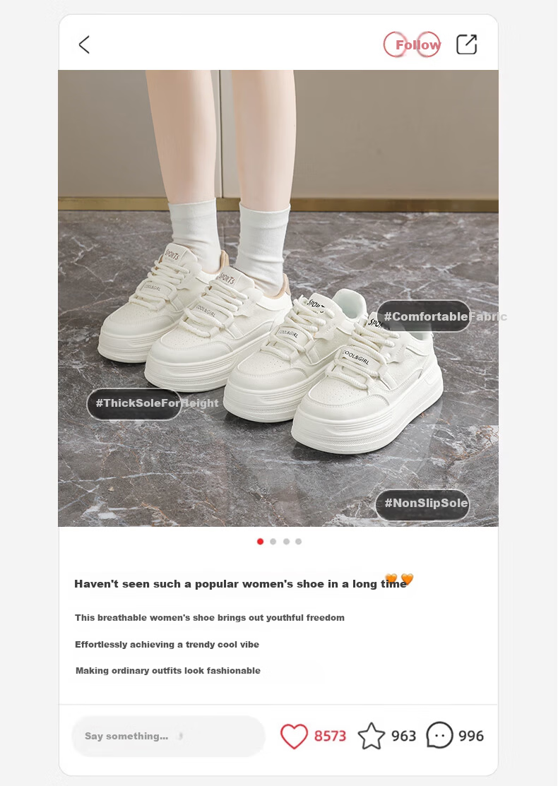 Cartelo Crocodile Women's White Sneakers Spring Fashion Simple Sports Casual Shoes Versatile Skate Shoes Beige 37 1