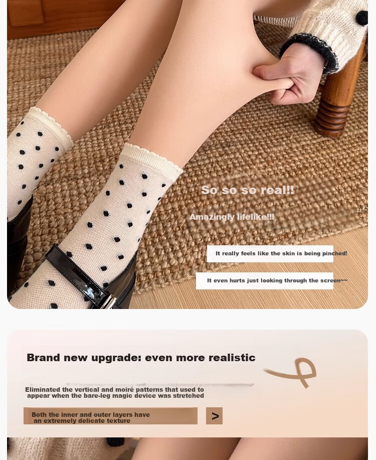Youkeshu Women's Autumn Winter Fleece-Lined Thickened Tummy Control Hip-Lifting Natural Skin Tone Bare-Leg Effect Footed Leggings Tights 9