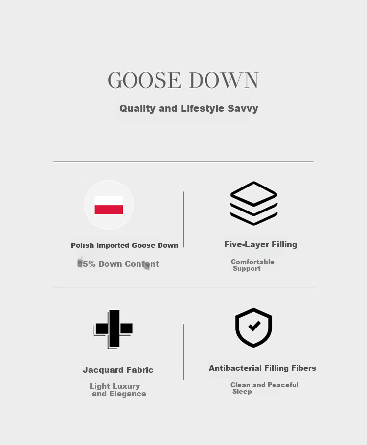 LUOLAI Home Textiles Polish Imported 95% White Goose Down Antibacterial Hotel Seven-Star Pillow 47*73cm 2