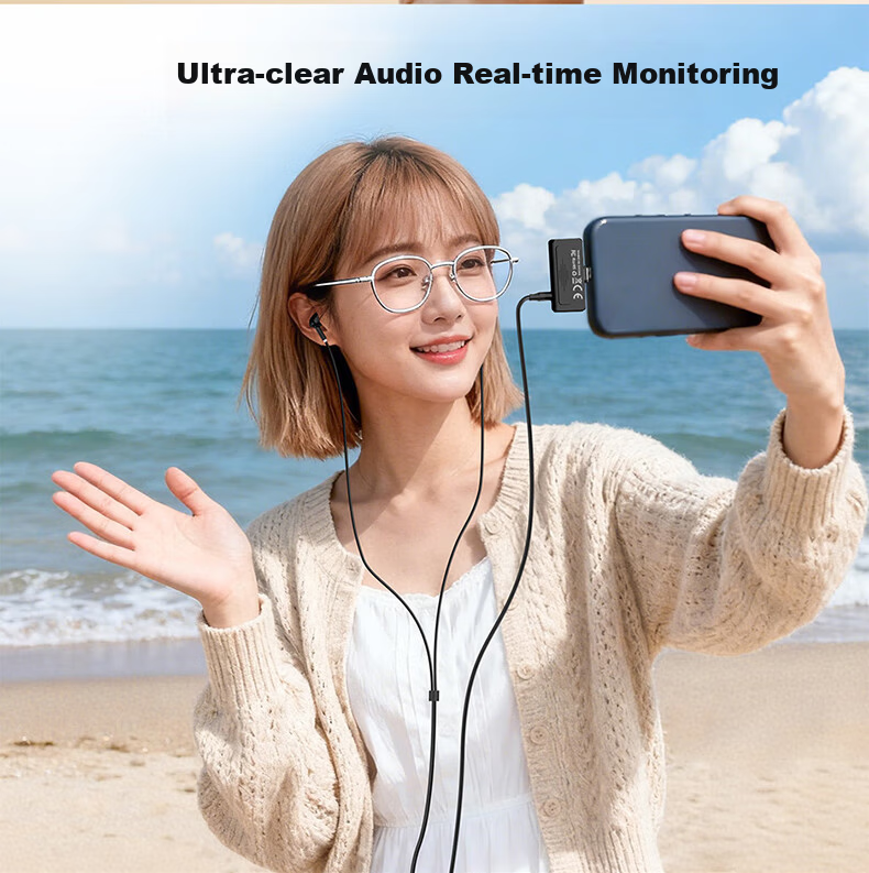Newmine ZM19 Wireless Lavalier Microphone for Live Streaming, Noise-Cancelling Recording Mic for Short Videos, K-Singing, Mobile Phone Use, Black 15