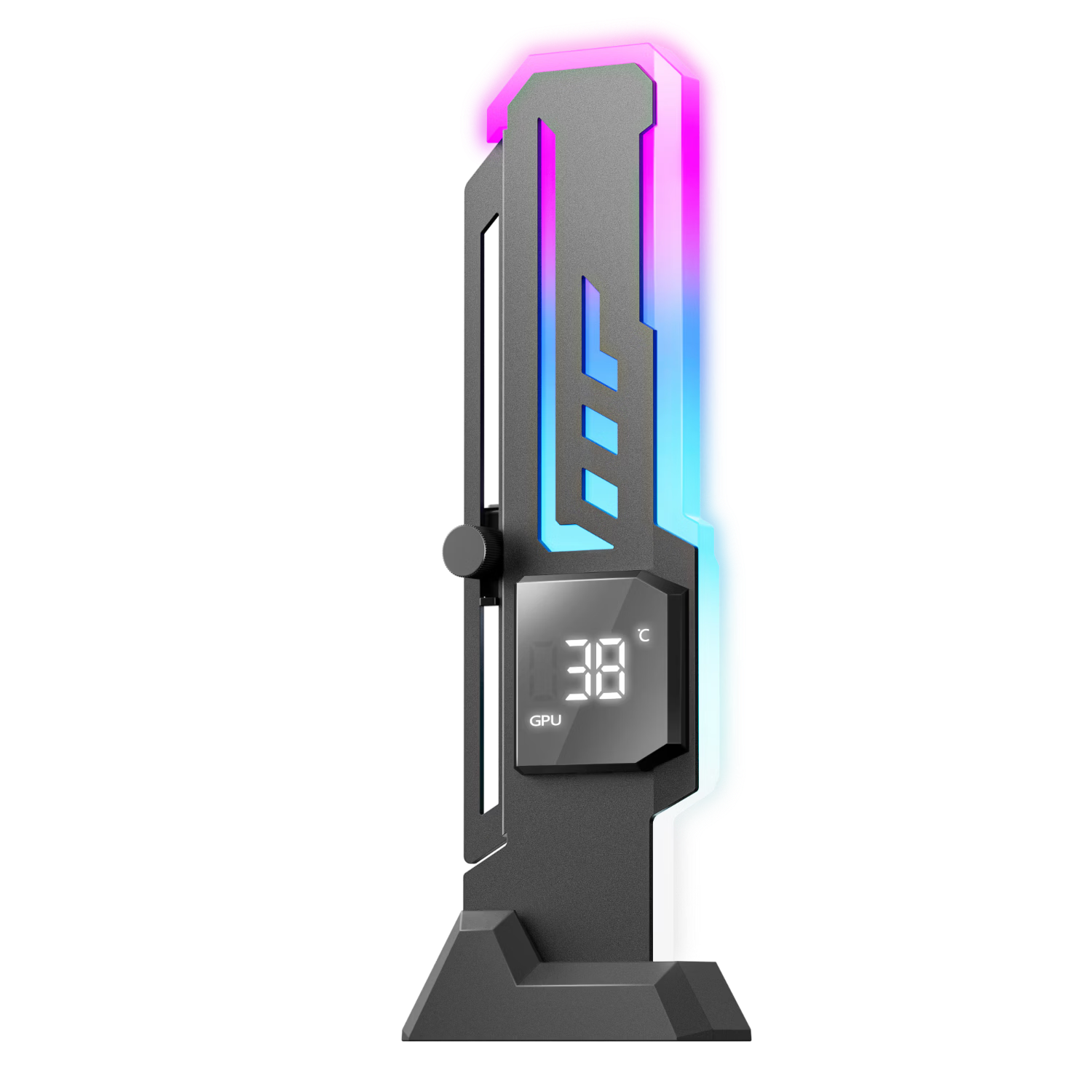 PowerTrain Unknown Player Z-X7 PRO Black Graphics Card Bracket ARGB Sync Compatible with 40/50 Series GPU Support Jack CPU/GPU Temperature Display
