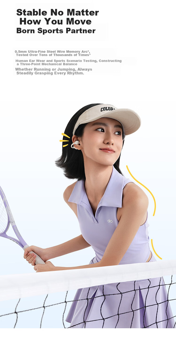 Baseus BC1 Lite 2026 Latest Bluetooth Ear Clip Open-Ear Sports Headset Long Battery Life Ear-Hanging Starry Blue 5