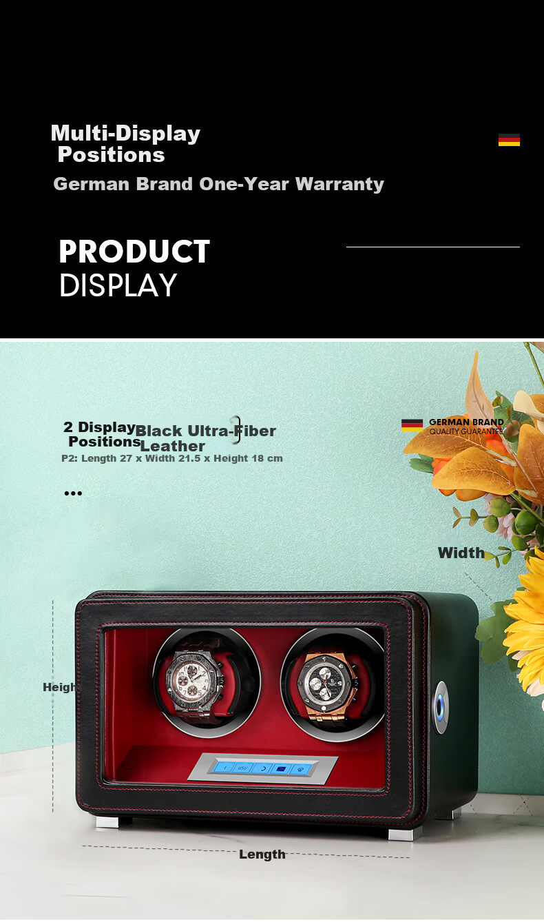 DrikLux Automatic Watch Winder with Fingerprint Unlock for Men and Women Mechanical Watches, Watch Rotator, Commemorative Birthday Gift 11