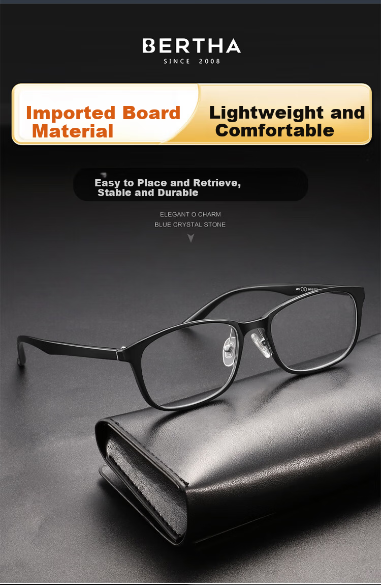 Bertha Natural Crystal Reading Glasses Unisex High-Definition Premium Brand Genuine Middle-Aged and Elderly Donghai Crystal Stone 6