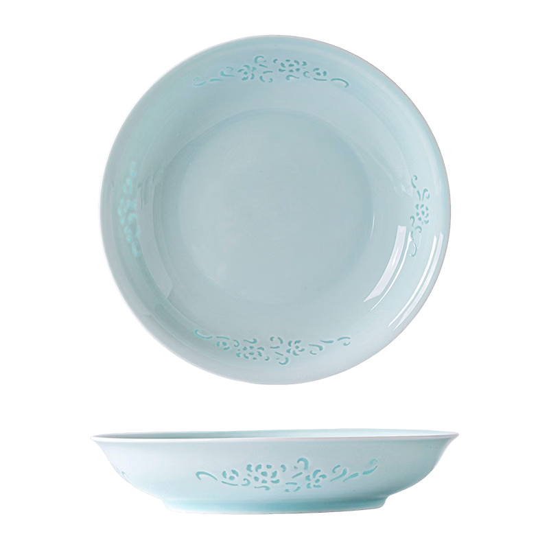 Lowell Exquisite Porcelain Plate Household 2026 New Jingdezhen Yingqing Porcelain Deep Round Plate High-Value Ceramic Soup Plate