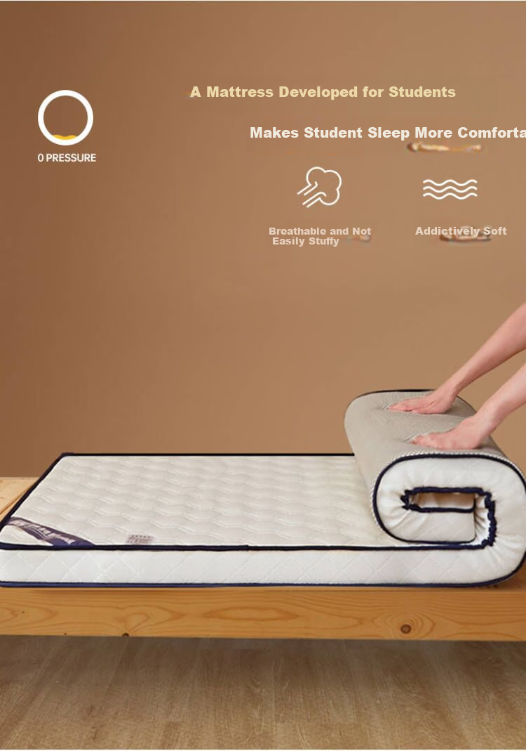 I-WILL Student Dormitory Single Bed Mattress, Soft Foam Pad, Thickened Bunk Bed Quilt, Latex, Height about 9 Cm, 90*200cm 3