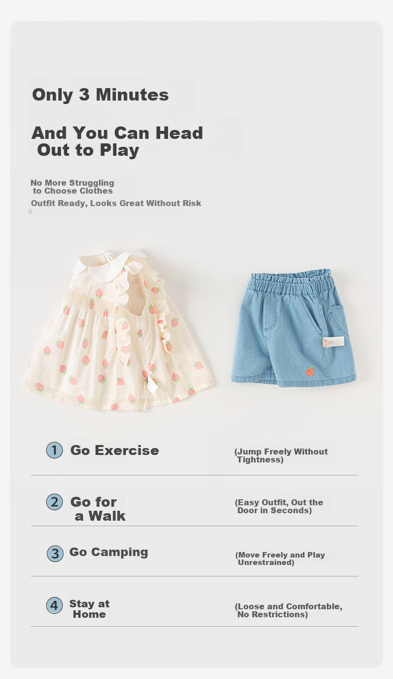 DAVE & BELLA Kids Summer Shorts Set Girls Cotton Short Sleeve Two-Piece Stylish Children's Clothing 2