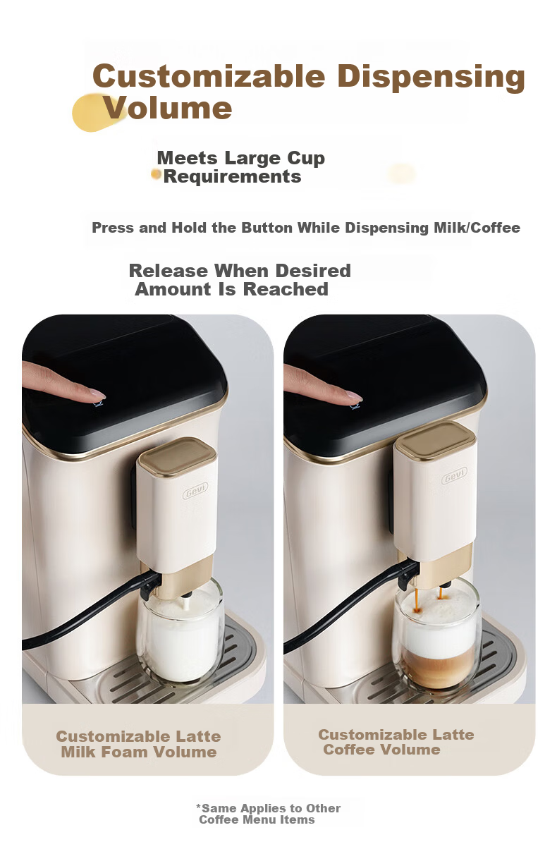 Gevi Fully Automatic Coffee Machine Small Grinder Integrated Italian American Coffee Dual Heating System GV-K01S One-Key Bean Cleaning [7-Day Free Trial] [Price Protection 618] 22