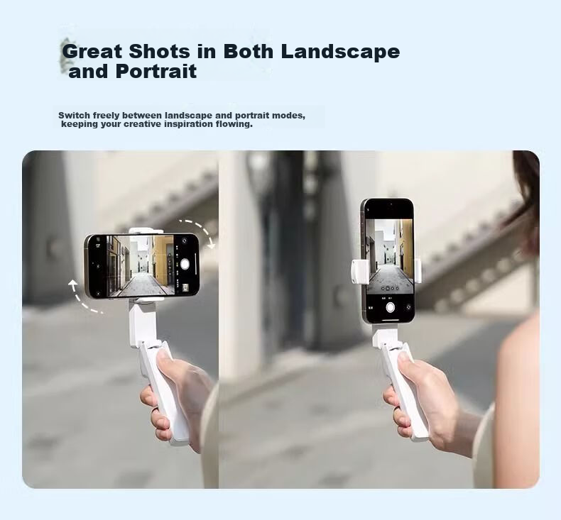 Lingchen Ultra Mini Selfie Stick Live Streaming Phone Stand Floor Mount 360-Degree Rotation Fully Automatic Multifunctional Live Shooting Handheld Anti-Shake Travel Photo Handle Compact Portable 21