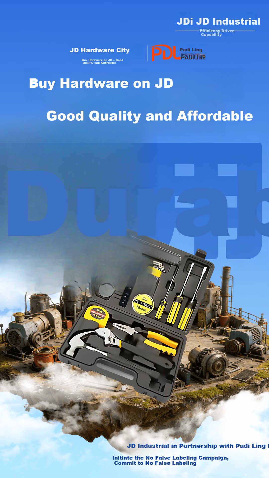 Padiling Household Toolbox Set Wrench Screwdriver Hammer Hardware Repair Multifunctional Carpentry Electrical Tool Kit 1