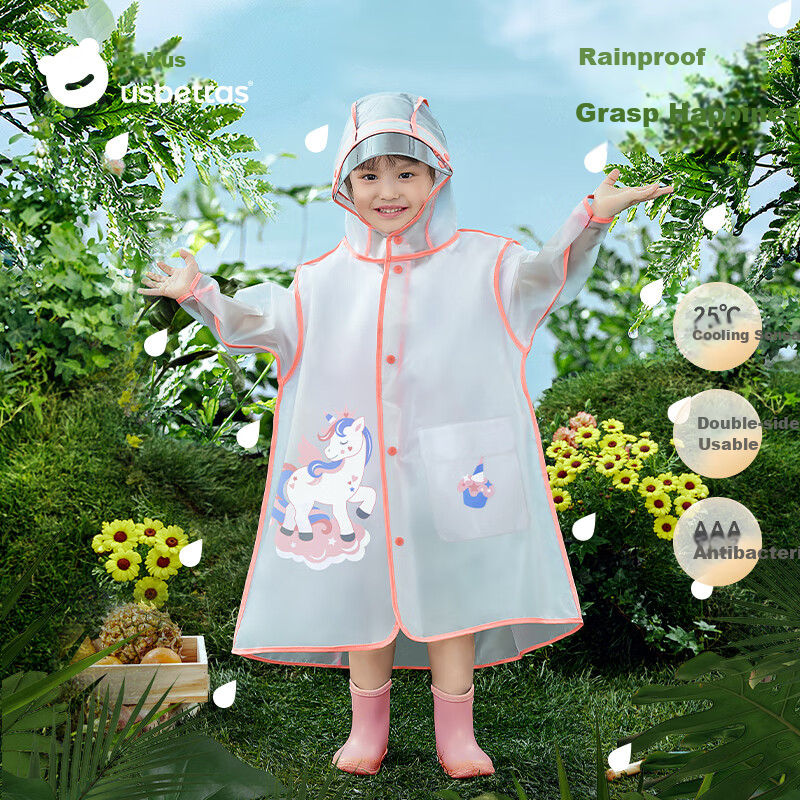 Betis Kids Raincoat Boys Girls Waterproof Rainwear Kindergarten Primary School Student Rain Poncho