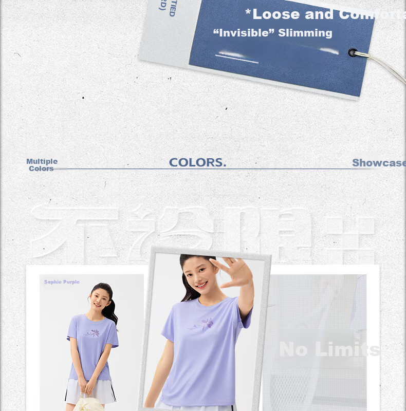 361° Women's Short Sleeve Spring Summer New Sports T-Shirt Quick-Dry Loose Casual Running Top 662624113-5 2