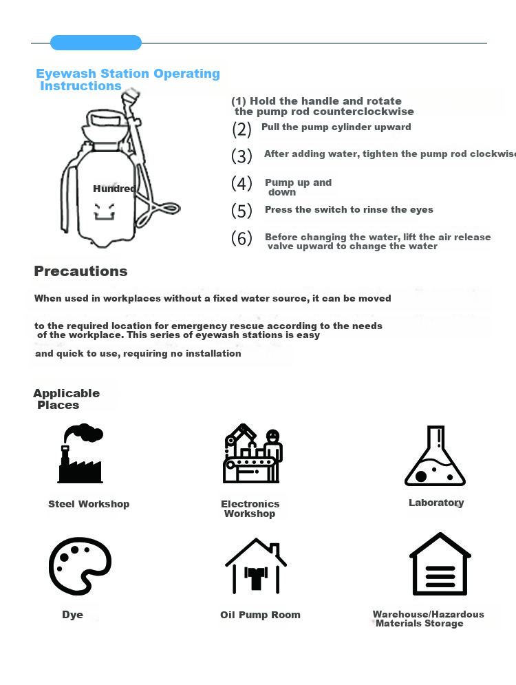 Minggu Portable Dual-Outlet Eyewash Station 5L Emergency Mobile Desktop Laboratory Industrial CW5Z1339 7