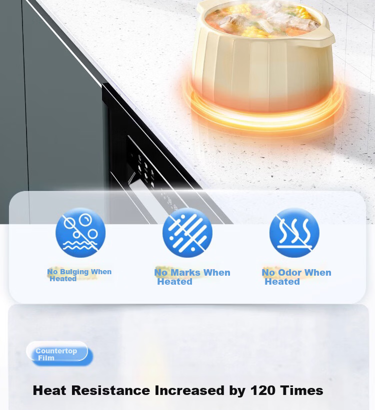 Zichen Kitchen Countertop Protective Film Mat Oil-Proof Sticker Stove Film Marble Quartz Special High-Temperature Resistant Oil-Proof Sticker 14