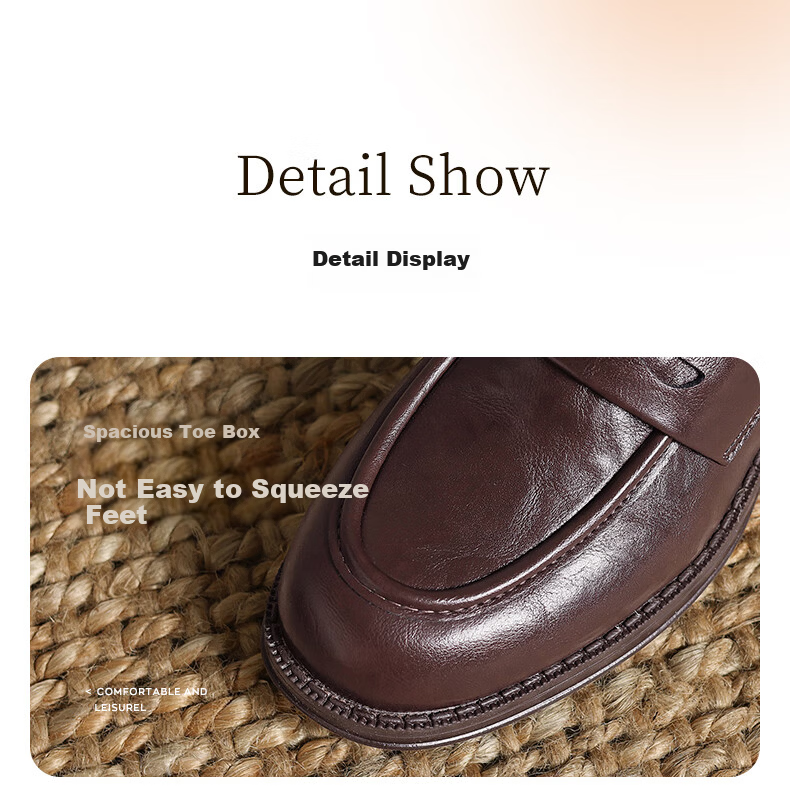 DAPHNE British Style Black Leather Shoes for Women, 2026 New Summer Thick Mid-Heel Loafers, Commuter Work Slip-On Flats 7