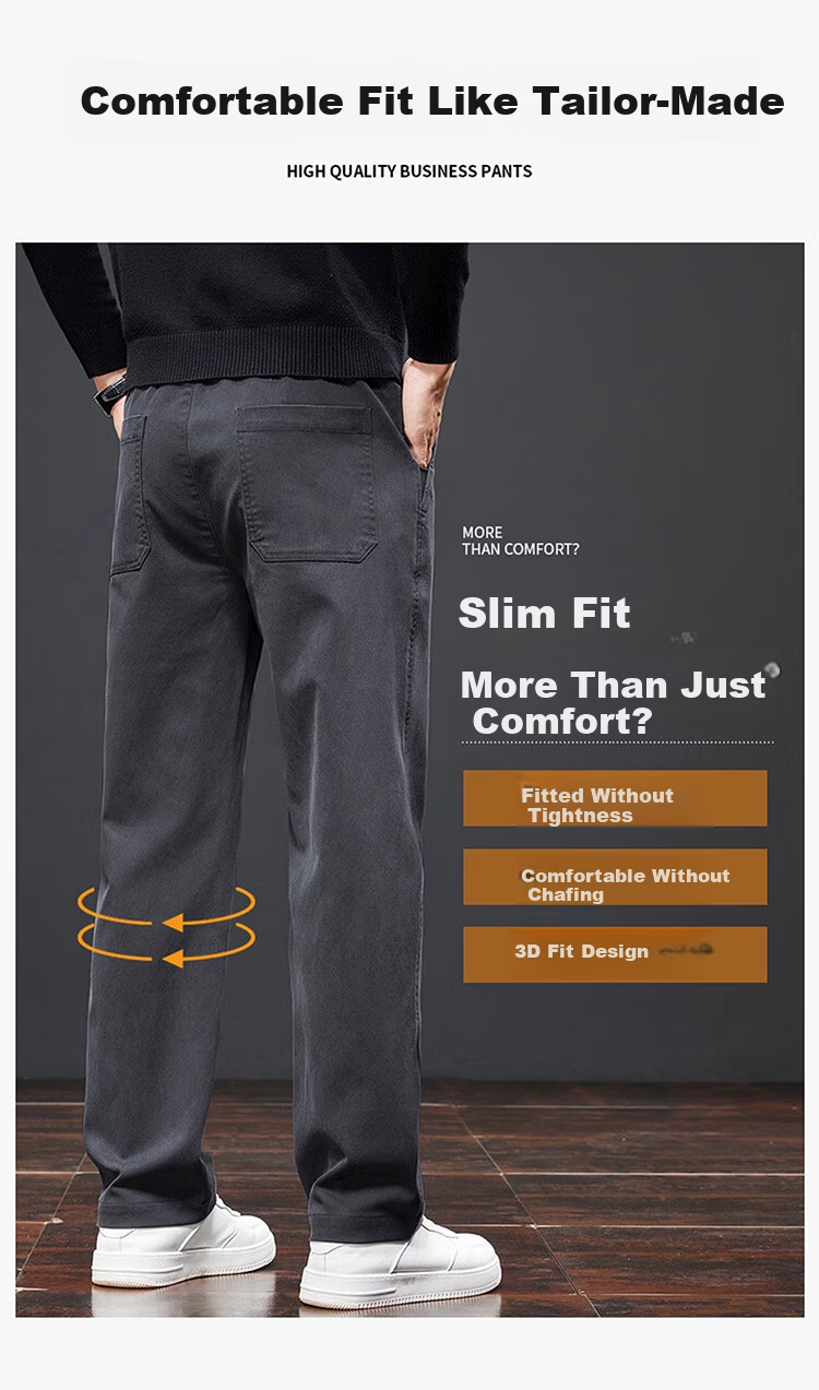 Pierre Cardin Men's Spring Summer Business Casual Straight Leg Pants Loose Fit Stretch Tencel Trousers Gray 32 4