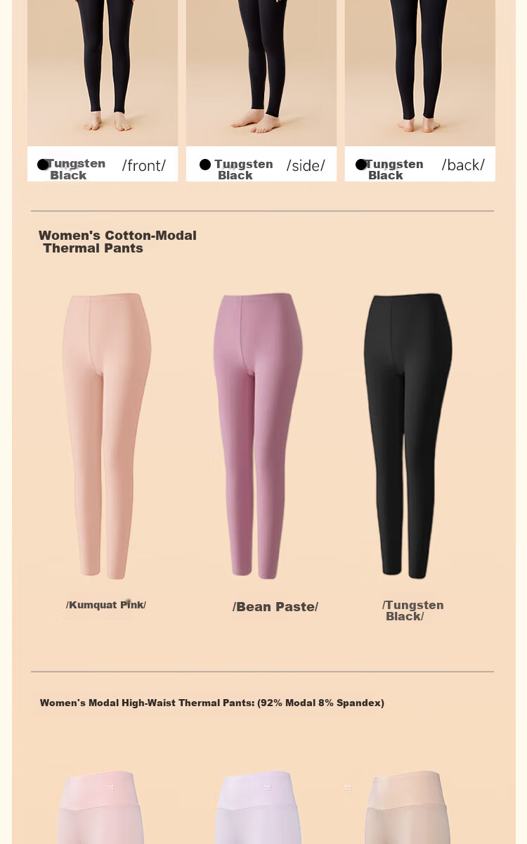 MiiOW Women's Thermal Underwear Set Autumn Winter Basic Warm Long Johns and Top 22