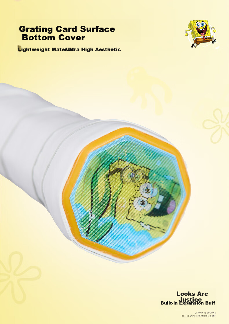 KAWASAKI SpongeBob Collaboration Series Composite Carbon Cartoon Bobby Yellow Double Badminton Rackets 7
