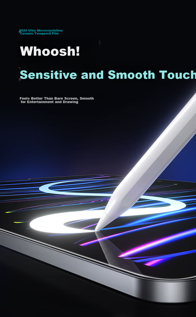 Gnoson Tempered Glass Screen Protector for iPad Air 11-inch 2025/2026 M3/M2 Chip Full Coverage Electroplated Anti-Scratch Dust-Free Easy Installation Tablet Screen Protector 16