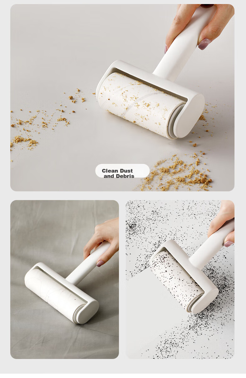 Fangcaodi 16CMx50 Sticky Roller Removable Adhesive Hair Lint Remover Large Pet Hair Cleaning Household Dust Roller 12