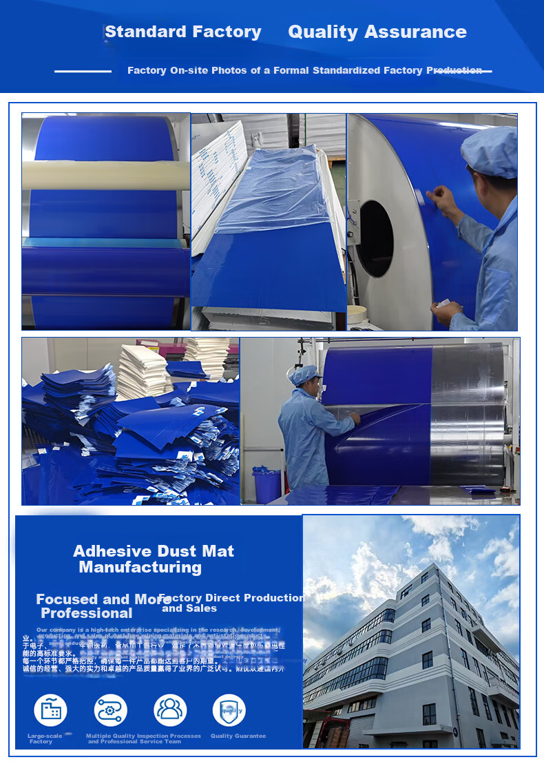 Burun Adhesive Dust Removal Mat Peelable Dust Sticky Sheet Cleanroom Factory Floor Mat Dust Removal 60×90CM 300 Sheets/Box Blue 2