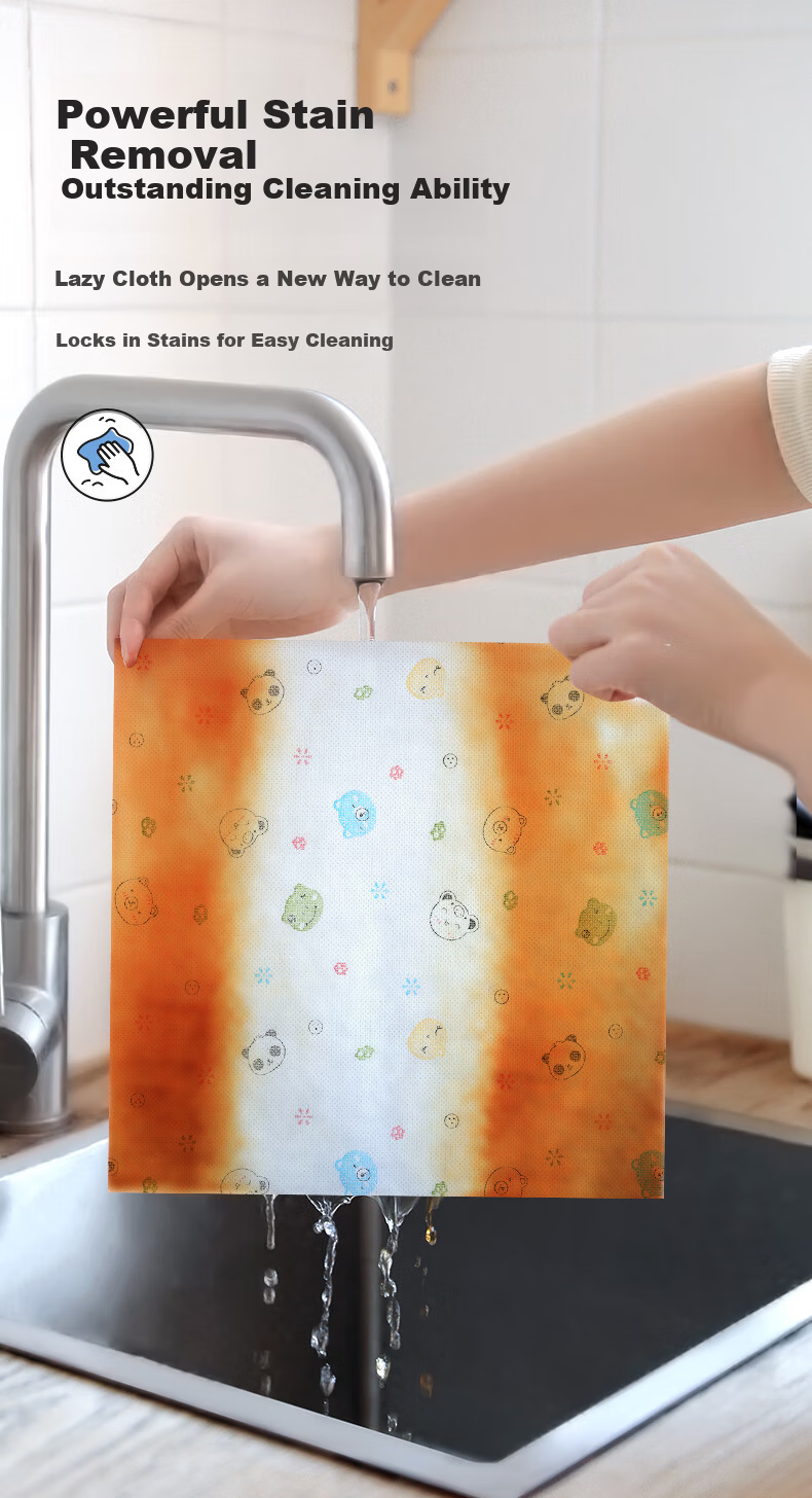 Grace Lazy Cleaning Cloth 24x30cm 50 Sheets Kitchen Disposable Absorbent Oil-Removing Dish Cloths 4