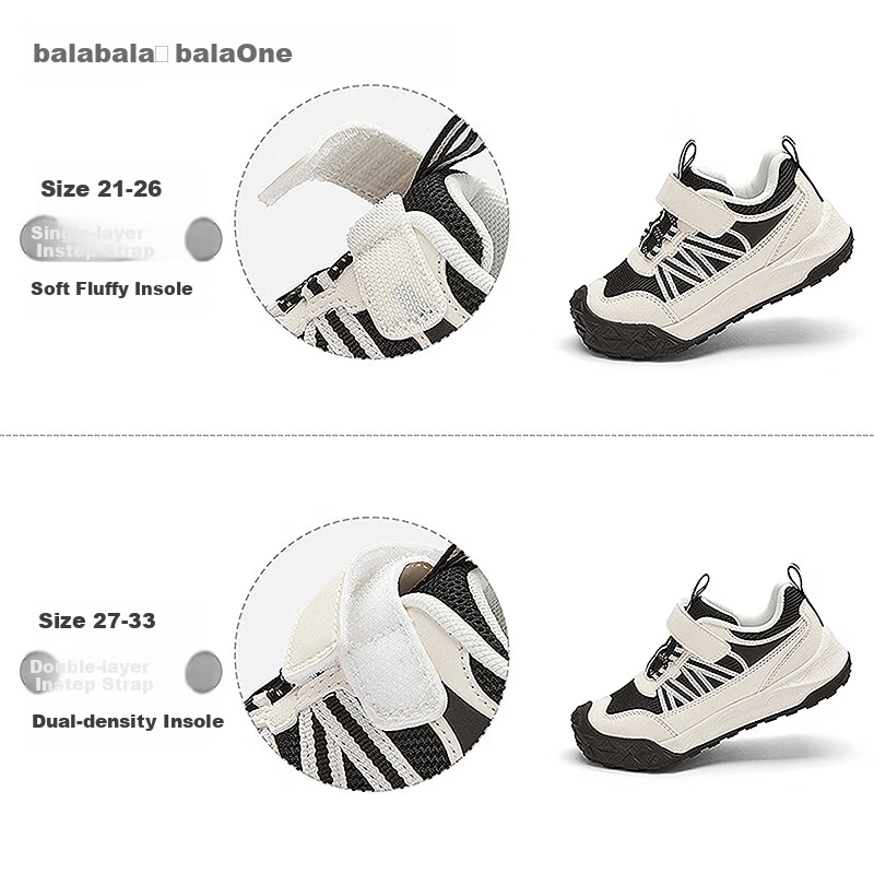 BALABALA Kids Toddler Walking Shoes Boys Girls 2026 New Spring Autumn Non-Slip Baby Sports Outdoor Functional Shoes