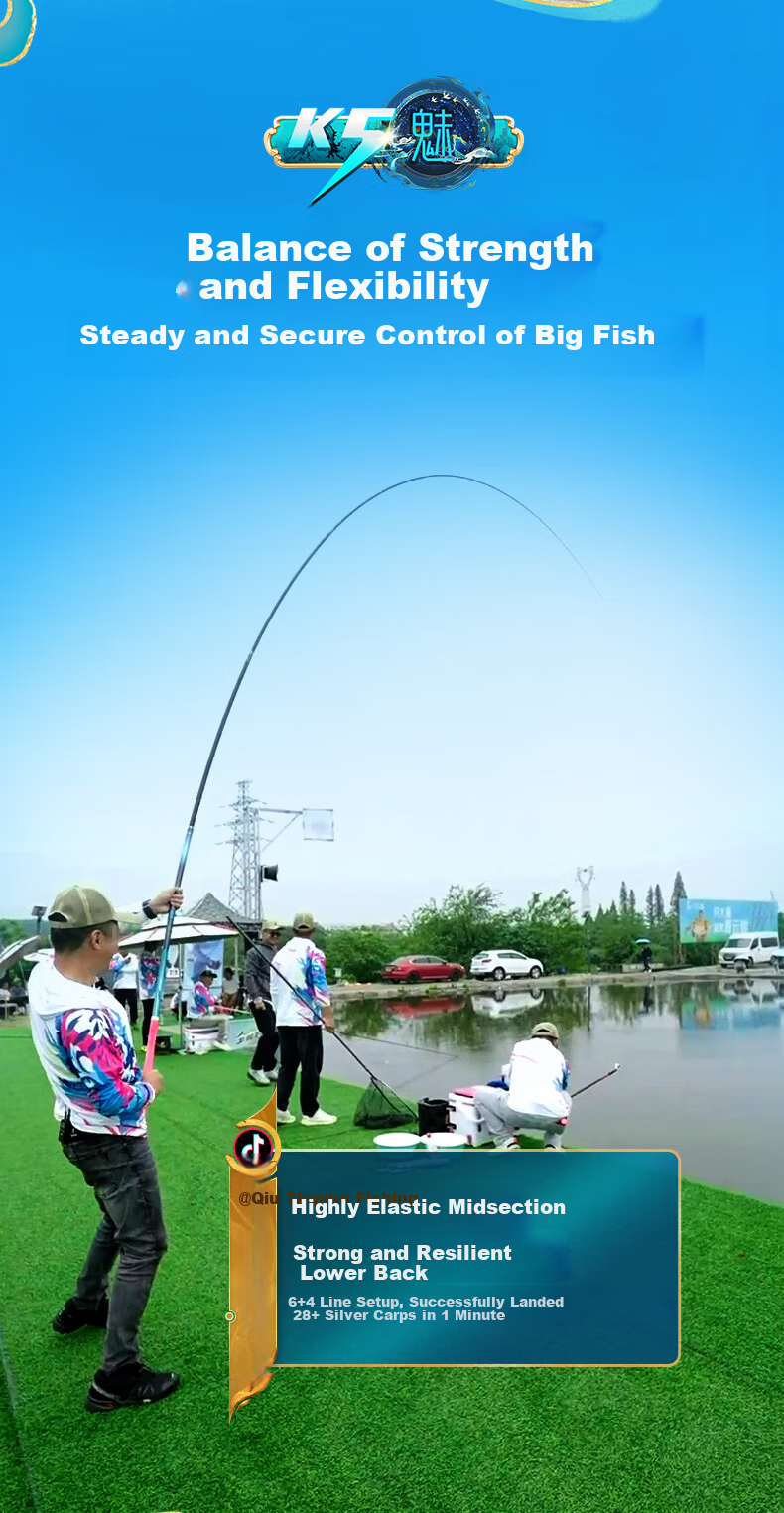 Liu Zhiqiang Qingyun Kun K5 Ultra-Light Ultra-Hard Large Fishing Rod Hand Rod 8.1m for Silver Carp and Bighead Carp Fishing 5
