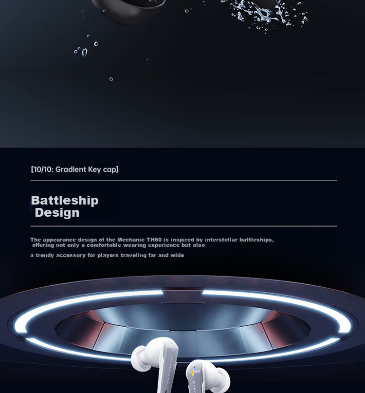MACHENIKE TH60 Bluetooth Wireless Earbuds Apple Android True Wireless In-Ear Bluetooth 5.4 Sports Earphones Long Battery Life High-Quality Sound White 14