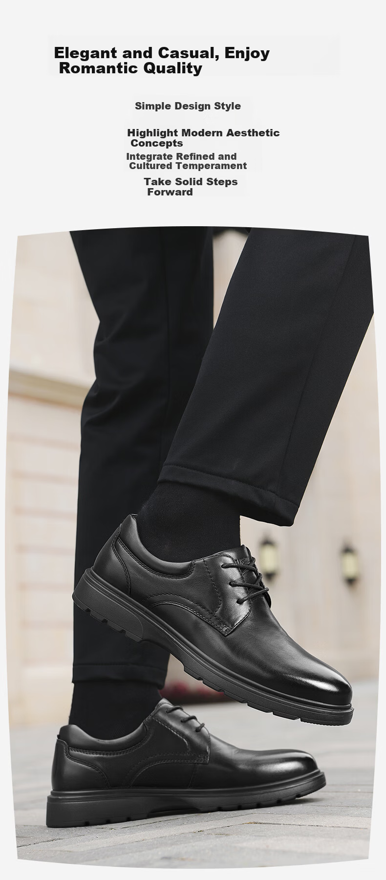 HLA Men's Formal Business Casual Breathable Derby Shoes HAAPXM1EBH071 Black Size 38 9