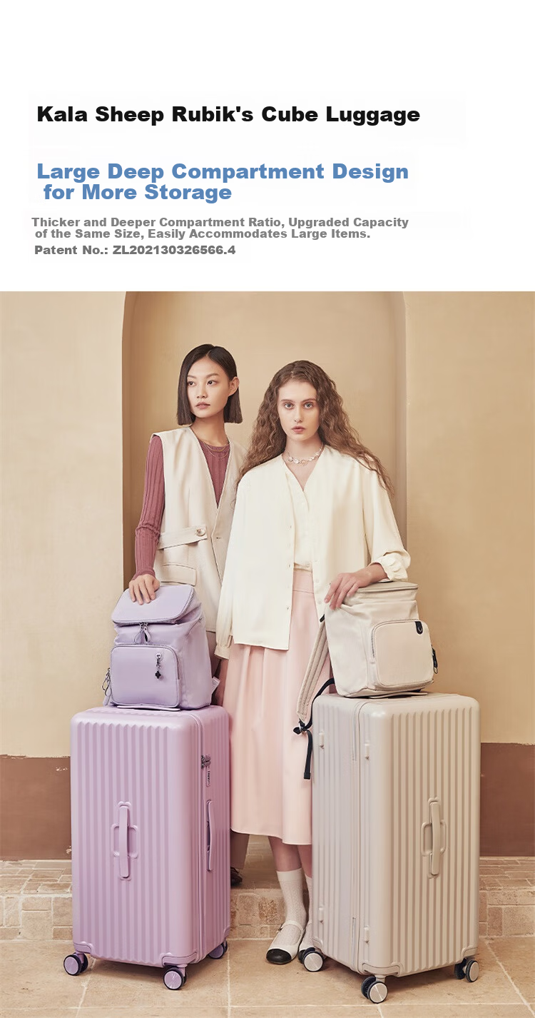 KALA·Y Luggage, 28-Inch Large Capacity Cube Suitcase, Trolley Case for Men And Women Students, Travel Case, Pure PC Password Lock Box 9