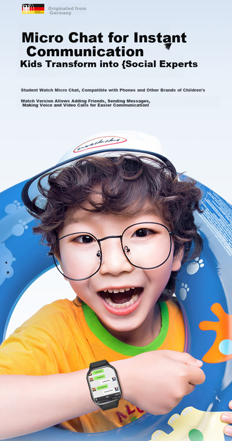 BEXEI Kids Smartwatch for Huawei and Apple Phones, Remote Positioning, Full Network, Waterproof, SIM Card, Genius Phone Watch for Elementary to High School Boys and Girls 8