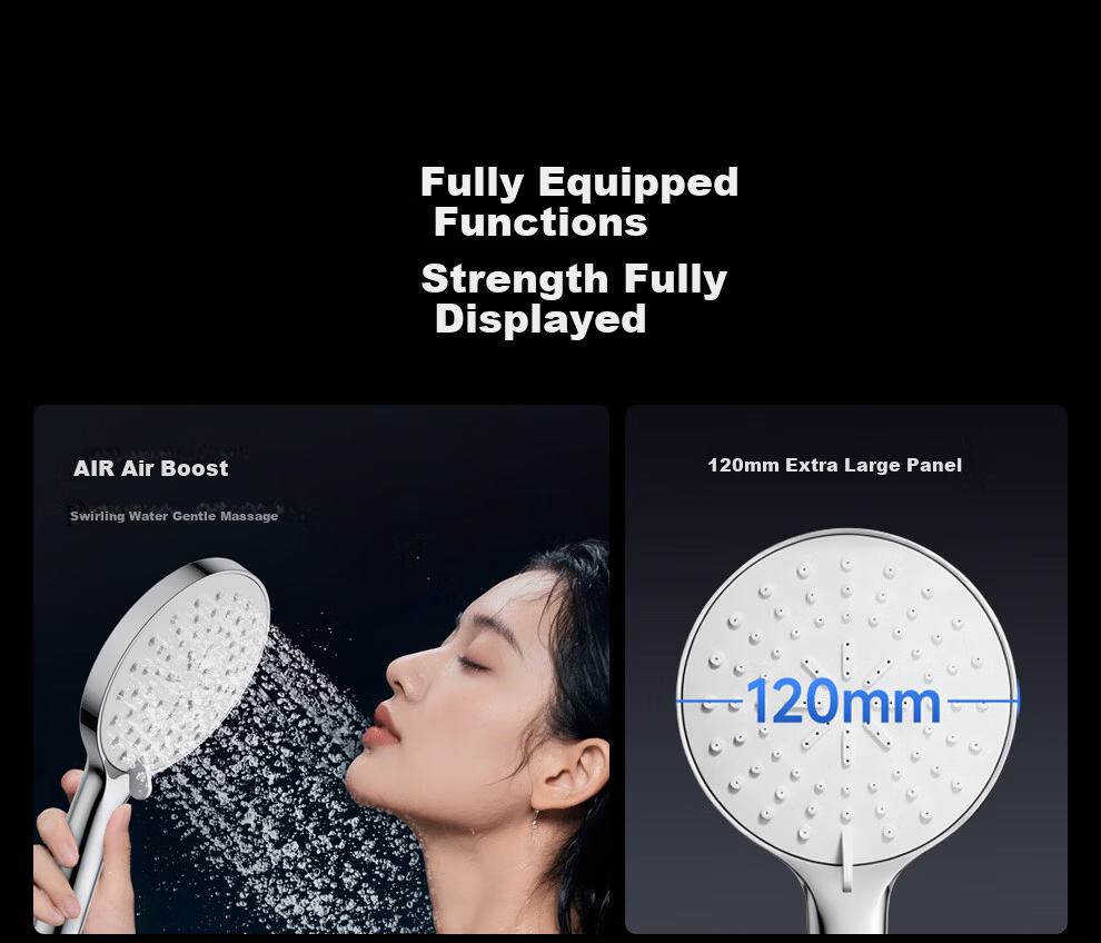 ARROW Multifunctional Shower Head Bathroom High-Pressure Handheld Shower Head 120mm Large Panel AE58157 4