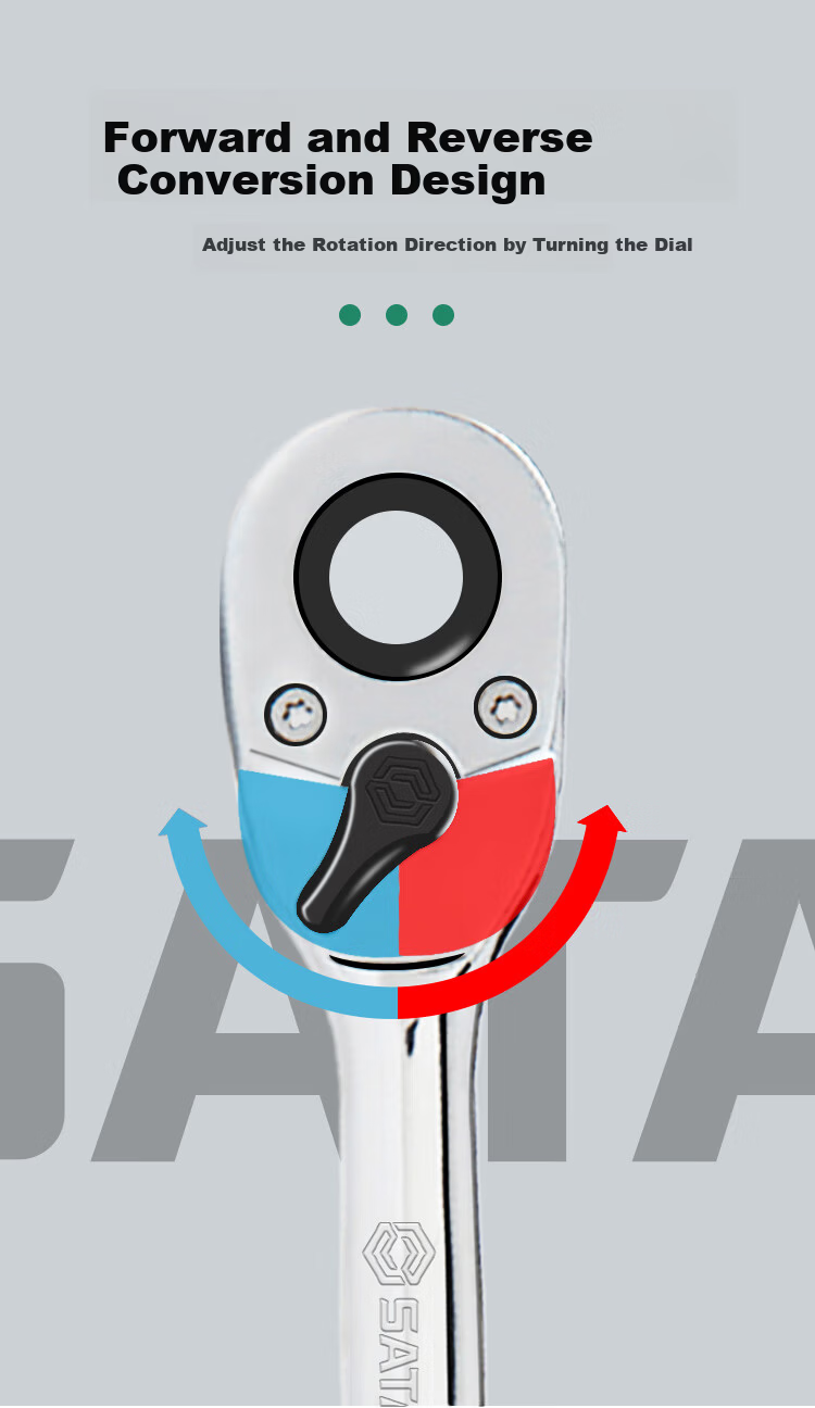 SATA 6.3MM Series Professional Quick-Release Ratchet Wrench 5", Mini Version Small Flying Ratchet Wrench 11902 5
