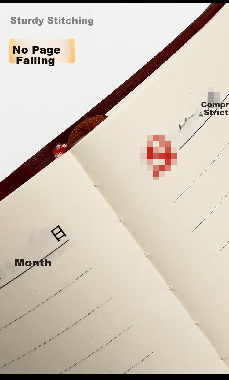 Xuchenwenju Party Member Study Notebook, B5 Red-Brown Color, 100 Sheets, 200 Pages, Faux Leather Cover, Unit Journal, Meeting Record Book, Party Building Work Education, Customizable Logo Printing Available 8