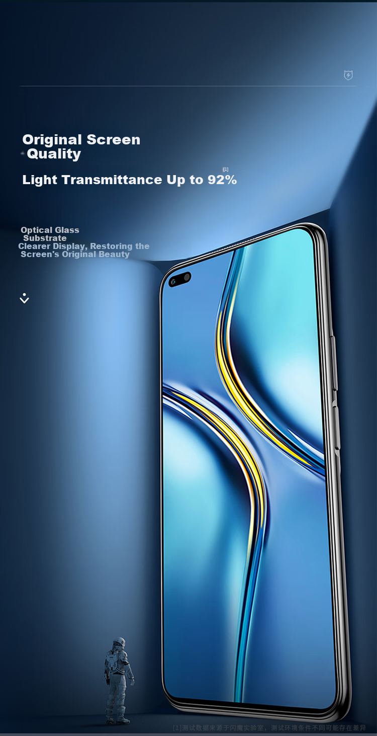 KOOLIFE Screen Protector for Huawei Enjoy 50/Honor Play 30 Plus/40, Tempered Glass Film, Full Coverage Ultra-Thin HD Film, Shatterproof with Fingerprint Resistant 10