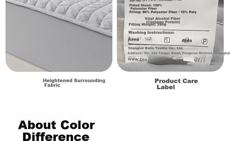 Belleace Mercury Home Textile A-Class Washable Soybean Filled Soft Antibacterial Brushed Fitted Mattress Protector Pad 28