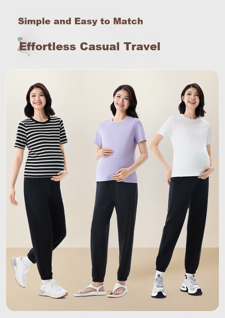 PurCotton Maternity Pants High Cotton Content Belly Support Pregnancy Four Seasons Casual Leggings Maternity Wear 160 2