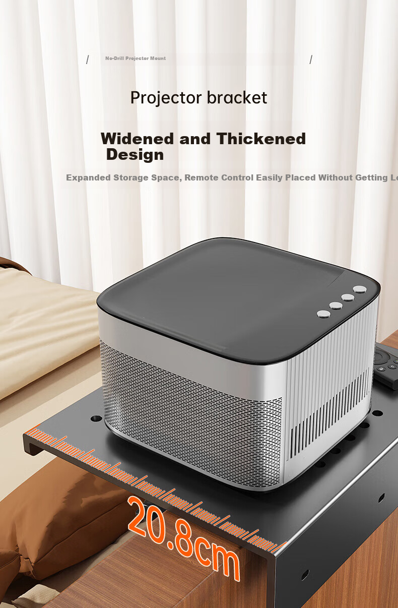 Behind the Scenes Hero Large No-Drill Projector Bracket Wall-Mounted Tray Storage Rack Bedside Hidden Clamp-Free Bedroom Sofa Wall Router Shelf 5