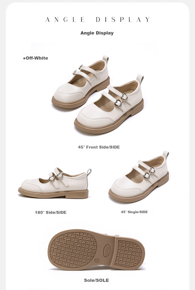 Follow Me Girls' Leather Shoes Spring Autumn Soft Sole Genuine Leather School Performance Princess Shoes Black Size 27 10